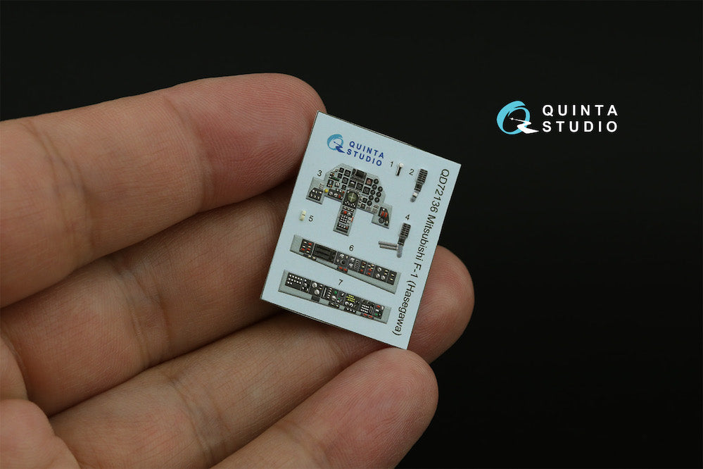 Mitsubishi F-1 3D-Printed coloured Interior on decal paper (designed to be used with Hasegawa kits)