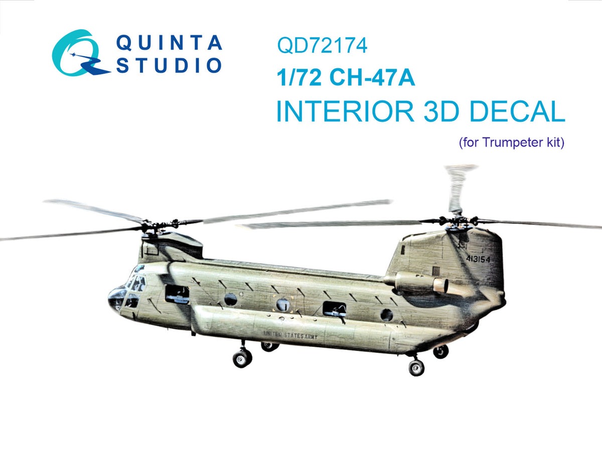 Boeing CH-47A Chinook 3D-Printed coloured Interior on decal paper (designed to be used with Trumpeter kits)