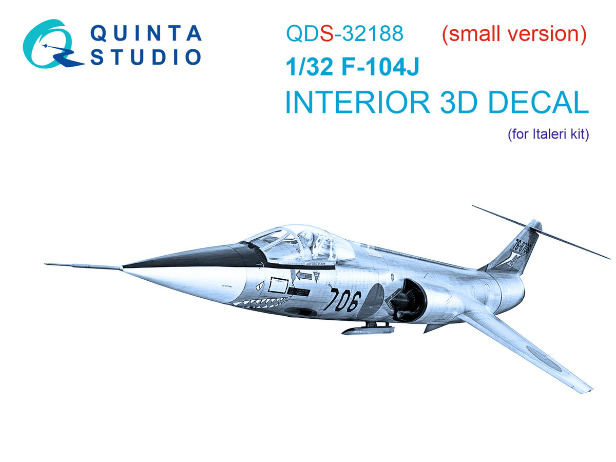 Lockheed F-104J Starfighter (3D-Printed) & coloured Interior on decal paper(designed to be used with Italeri kits) (small version)