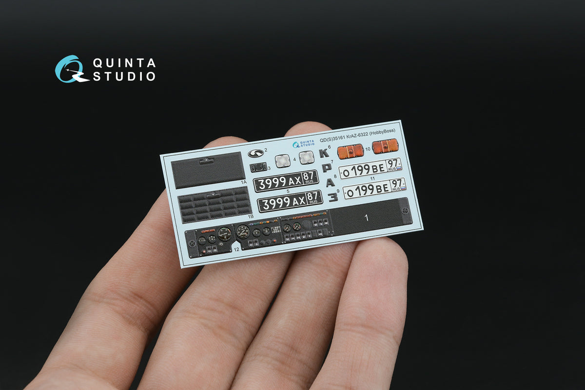 KrAZ-6322 3D-Printed & coloured Interior on decal paper (designed to be used with Hobby Boss kits) (Small version)