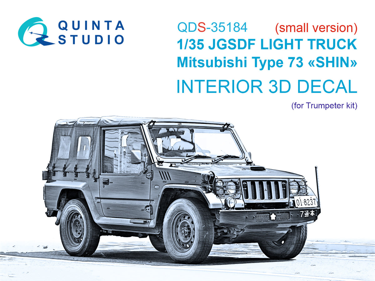 JGSDF Light truck Mitsubishi Type 73 Shin 3D-Printed & coloured Interior on decal paper  (designed to be used with Trumpeter kits)  (Small version)