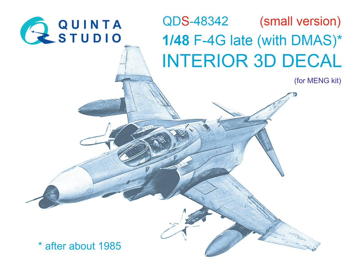 McDonnell F-4G Phantom late 3D-Printed coloured Interior on decal paper (designed to be used with Meng Models kits) (SMALL VERSION)