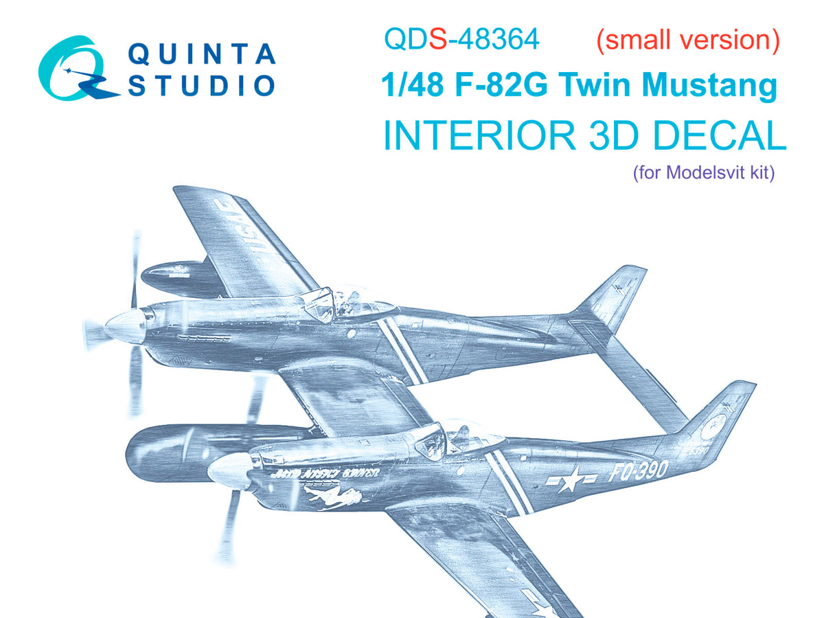 North-American F-82G Twin Mustang 3D-Printed coloured Interior on decal paper (designed to be used with Modelsvit kits) (SMALL VERSION)
