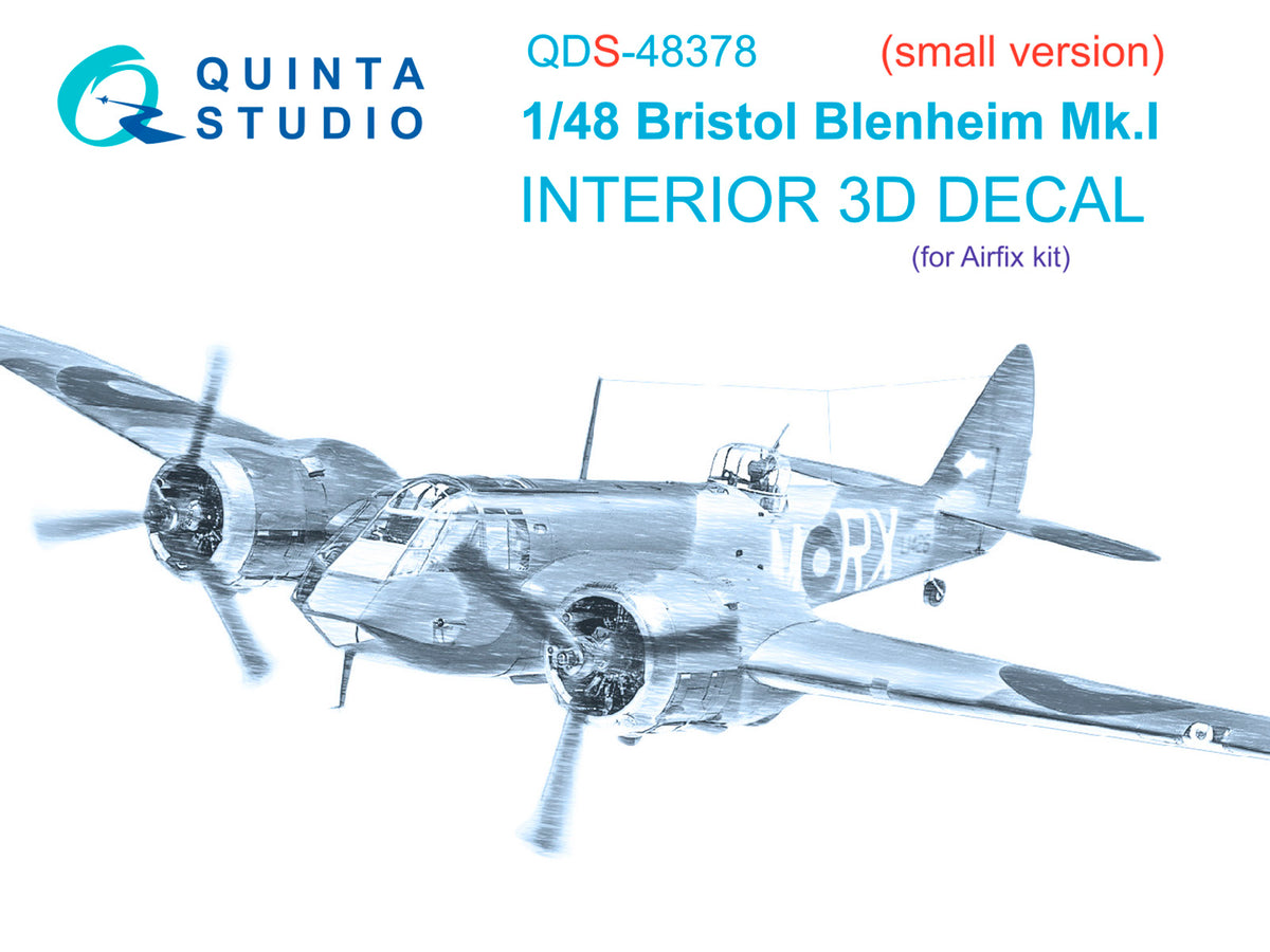 Bristol Blenheim Mk.I 3D-Printed coloured Interior on decal paper (designed to be used with Airfix kits) (SMALL VERSION)