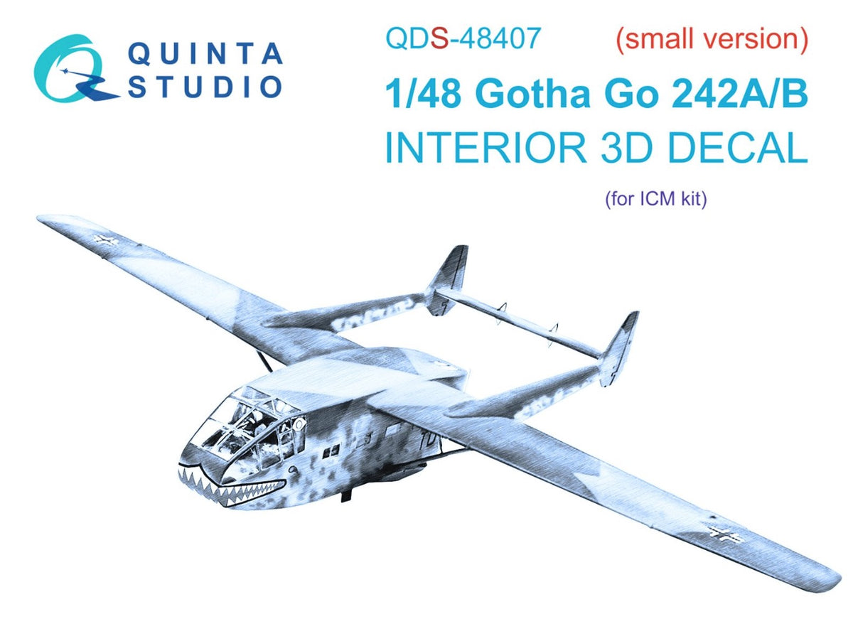 Gotha Go-242A/Go-242B 3D-Printed coloured Interior on decal paper (designed to be used with ICM UA UK kits) (Small version)