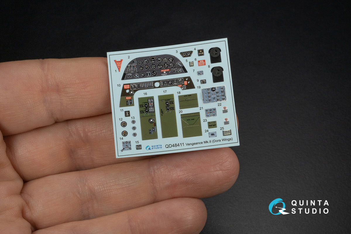 Vultee Mk.II Vengeance 3D-Printed & coloured Interior on decal paper (designed to be used with Dora Wings kits) (Small version)