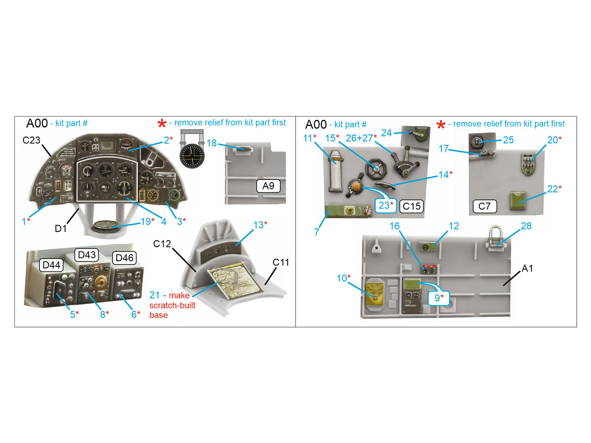 Fairey Fulmar Mk.I 3D-Printed coloured Interior on decal paper (designed to be used with Trumpeter kits) (Small version)