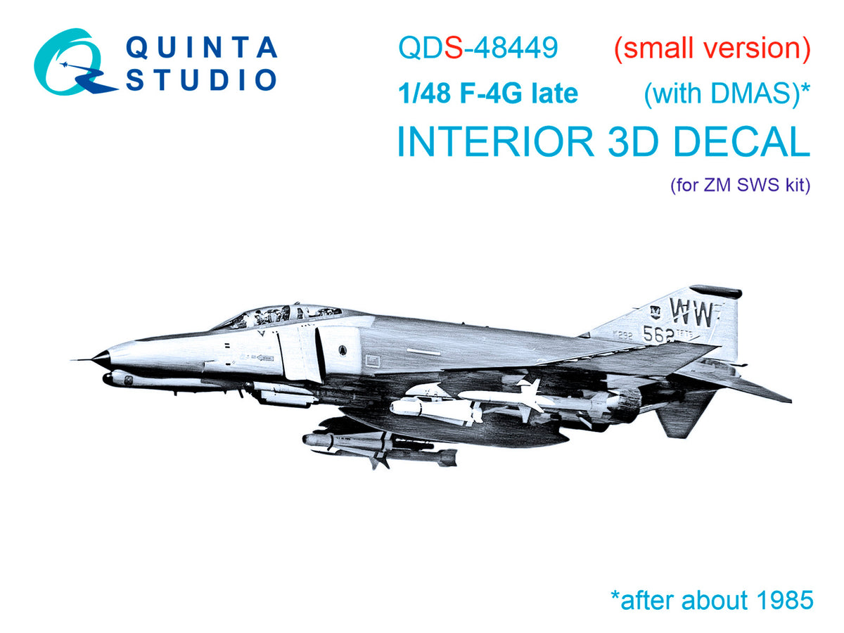 McDonnell F-4G Phantom late 3D-Printed coloured Interior on decal paper (designed to be used with Zoukei-Mura kits) (Small version)