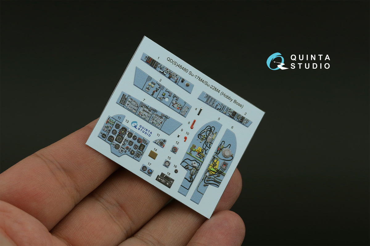 Sukhoi Su-17M4/Su-22M4 3D-Printed coloured Interior on decal paper (designed to be used with Hobby Boss kits) (Small version)