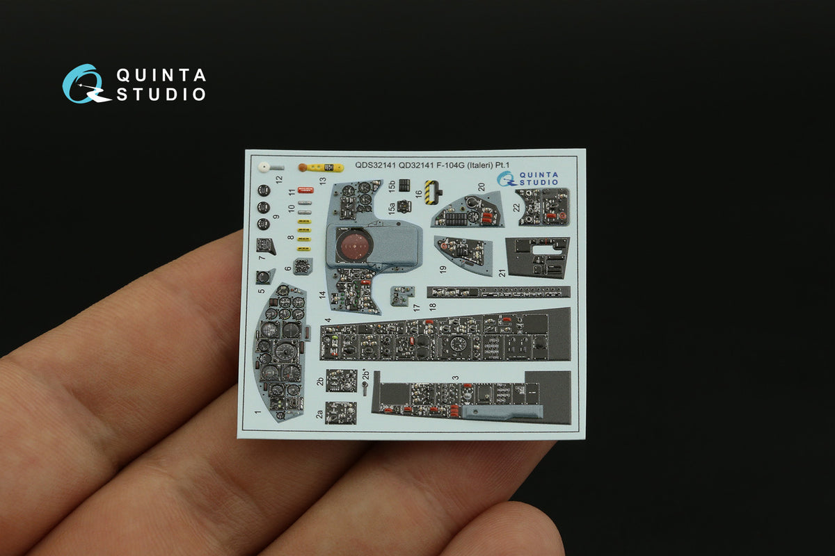 Lockheed F-104G 3D-Printed coloured Interior on decal paper (designed to be used with Italeri kits)(SMALL VERSION)