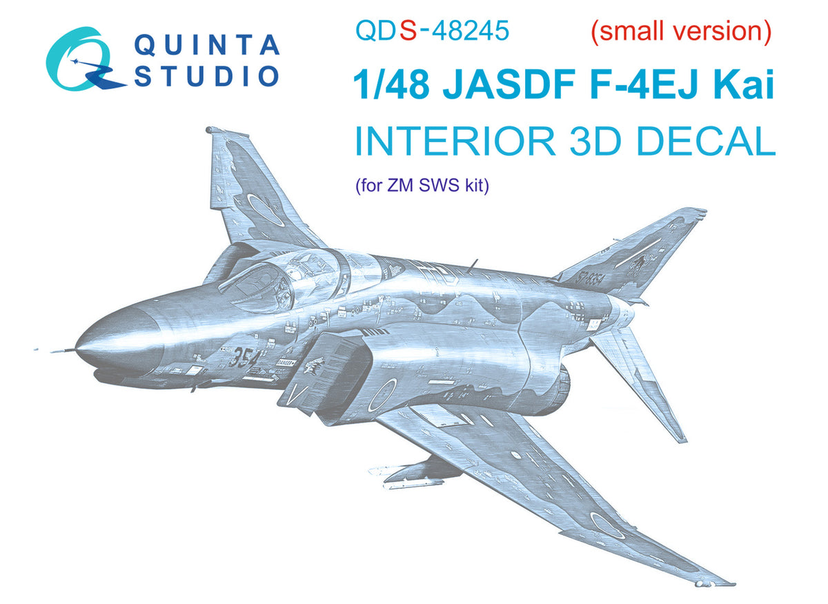 McDonnell F-4EJ Phantom Kai (3D-Printed) & coloured Interior on decal paper(SMALL VERSION) (designed to be used with Zoukei-Mura kits) (SMALL VERSION)