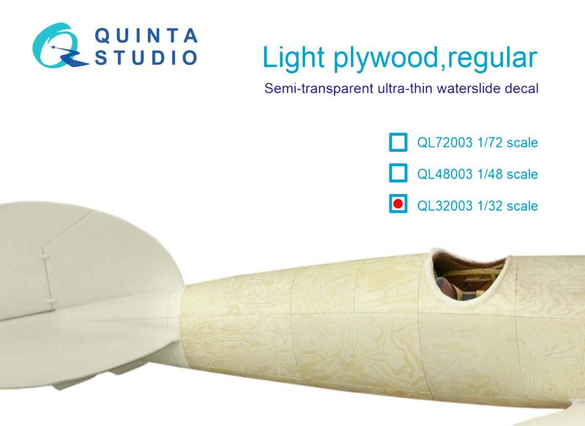 Light plywood, regular Semi-transparent ultra-thin waterslide decal for exterior surfaces