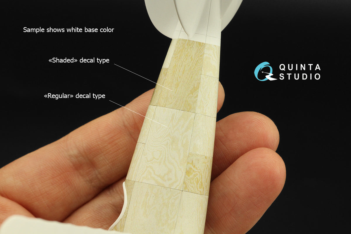 Light plywood, shaded Semi-transparent ultra-thin waterslide decal for exterior surfaces