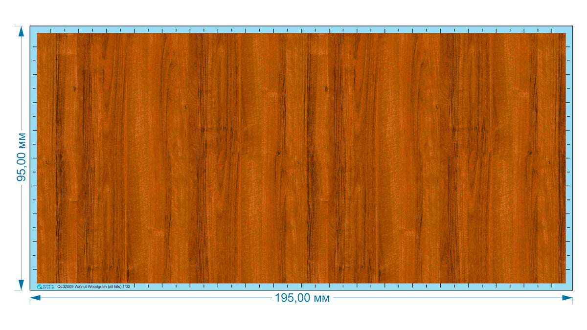Walnut Woodgrain (all kits) Semi-transparent ultra-thin waterslide decal for exterior surfaces
