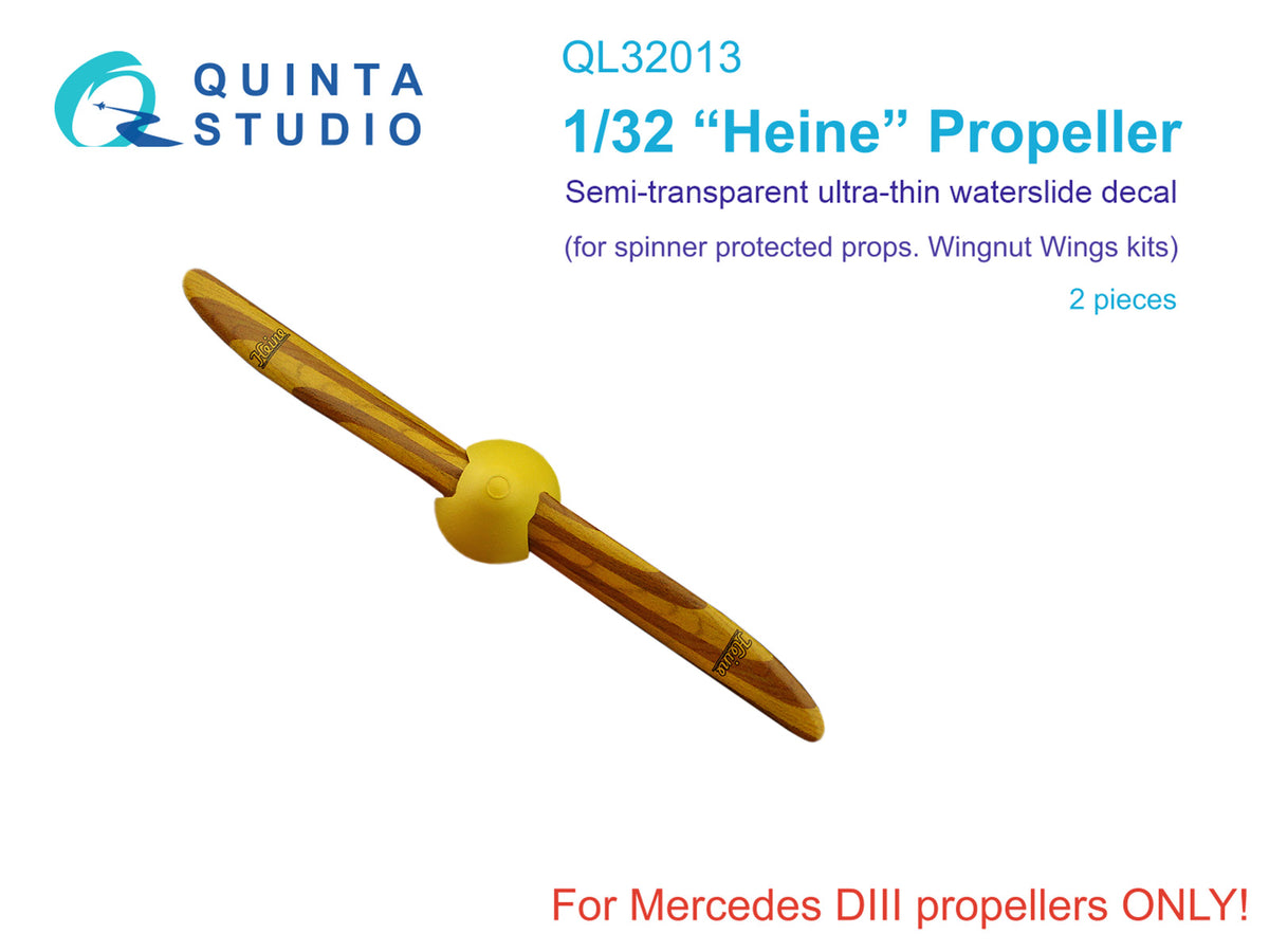 Wooden propellers Heine (Wingnut Wings) Semi-transparent ultra-thin waterslide decal for exterior surfaces