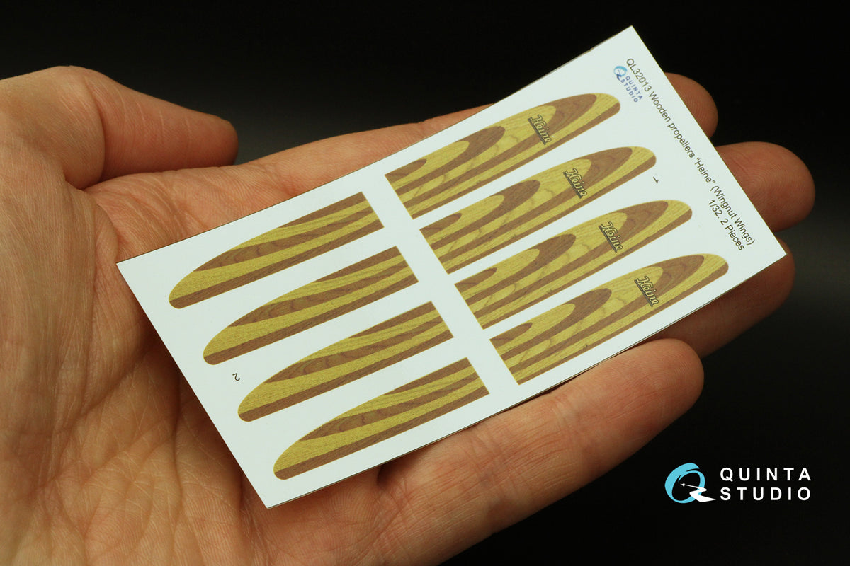 Wooden propellers Heine (Wingnut Wings) Semi-transparent ultra-thin waterslide decal for exterior surfaces