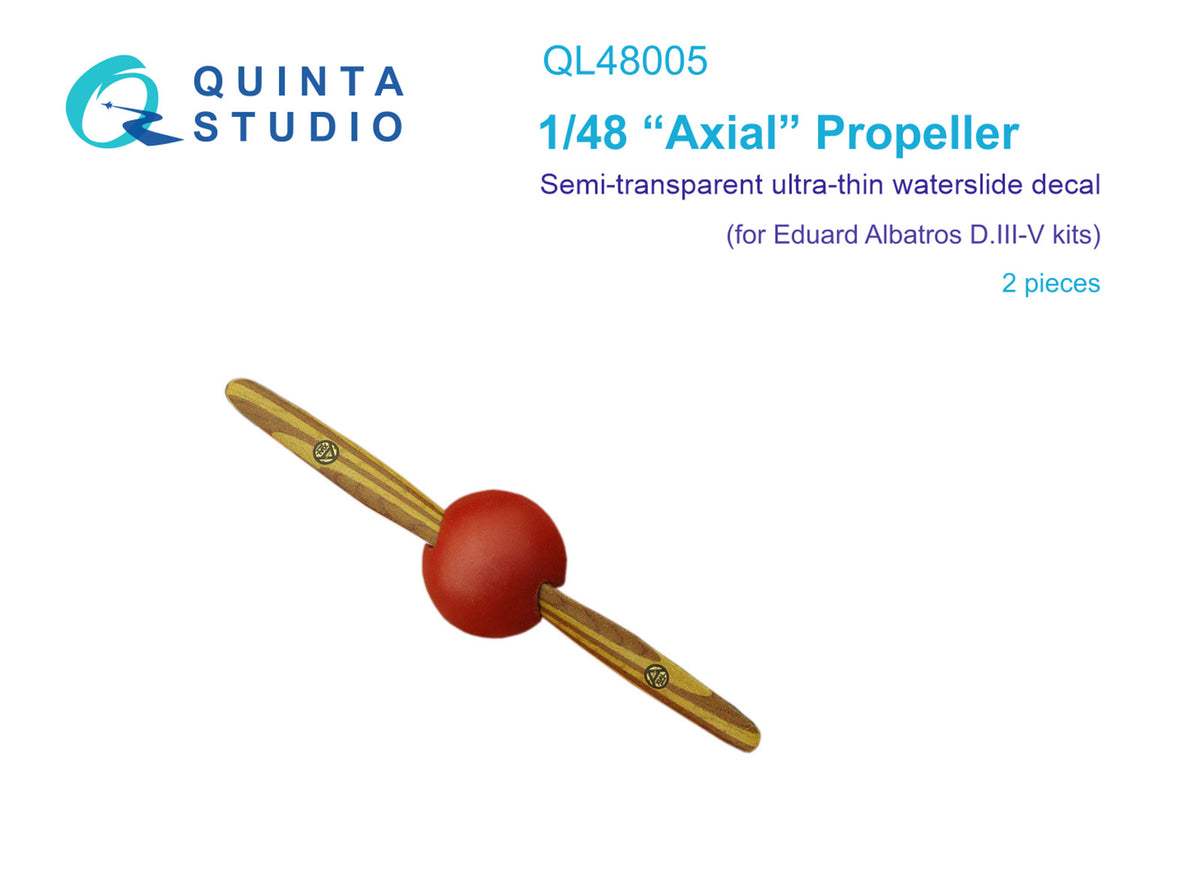 Axial Propeller (designed to be used with Eduard kits) Semi-transparent ultra-thin waterslide decal for exterior surfaces