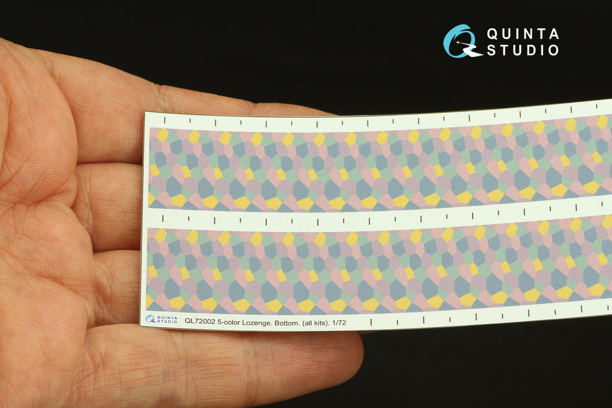German WWI 5-Colour Lozenge (lower surface) Semi-transparent ultra-thin waterslide decal for exterior surfaces
