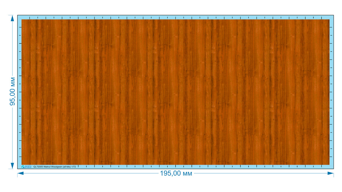 Walnut Woodgrain (all kits) Semi-transparent ultra-thin waterslide decal for exterior surfaces