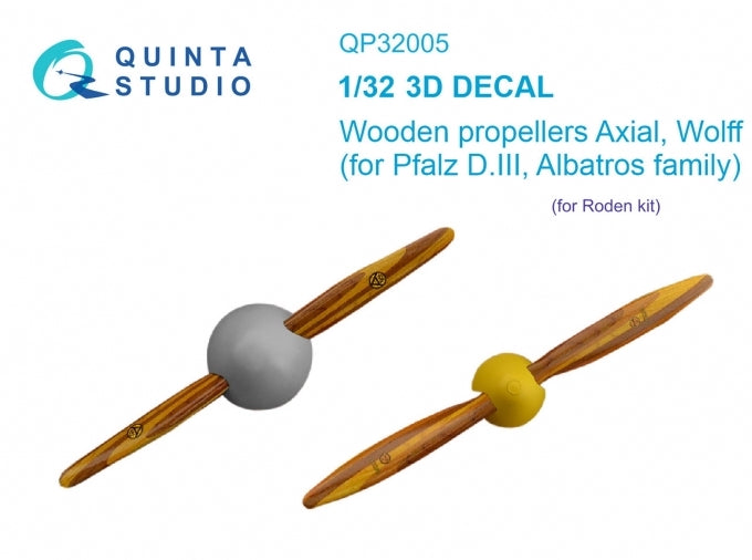 Wooden propellers Axial Wolff (designed to be used with Roden kits)