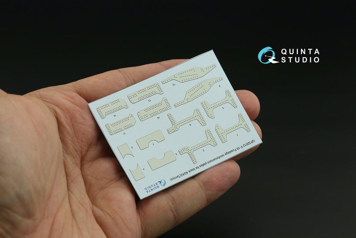 Lockheed-Martin F-16C Fighting Falcon block 40/42 reinforcement plates (3D-Printed)(designed to be used with Tamiya kits)