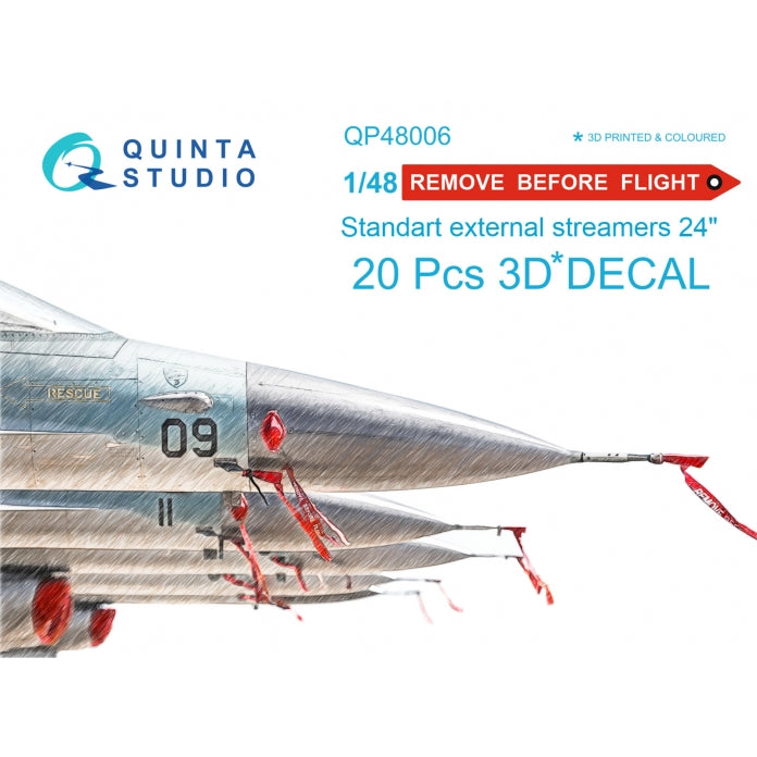 'Remove Before Flight' standard external streamer 24', 20 Pcs
