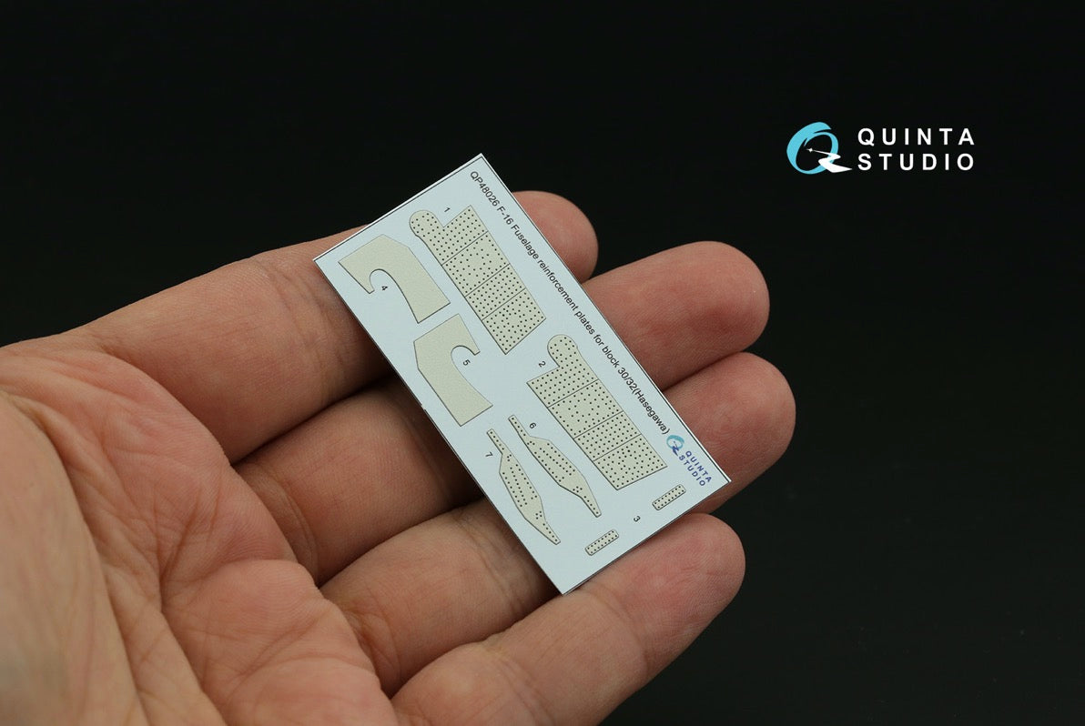 Lockheed-Martin F-16C/F-16D block 30/32 reinforcement plates (3D-Printed)(designed to be used with Hasegawa kits)