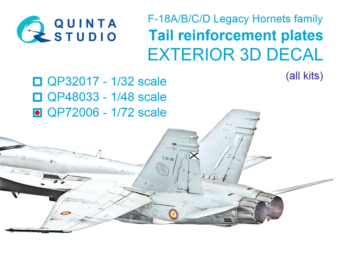 McDonnell-Douglas F/A-18A F/A-18B F/A-18C F/A-18D tail reinforcement plates (All kits) (3D-Printed)