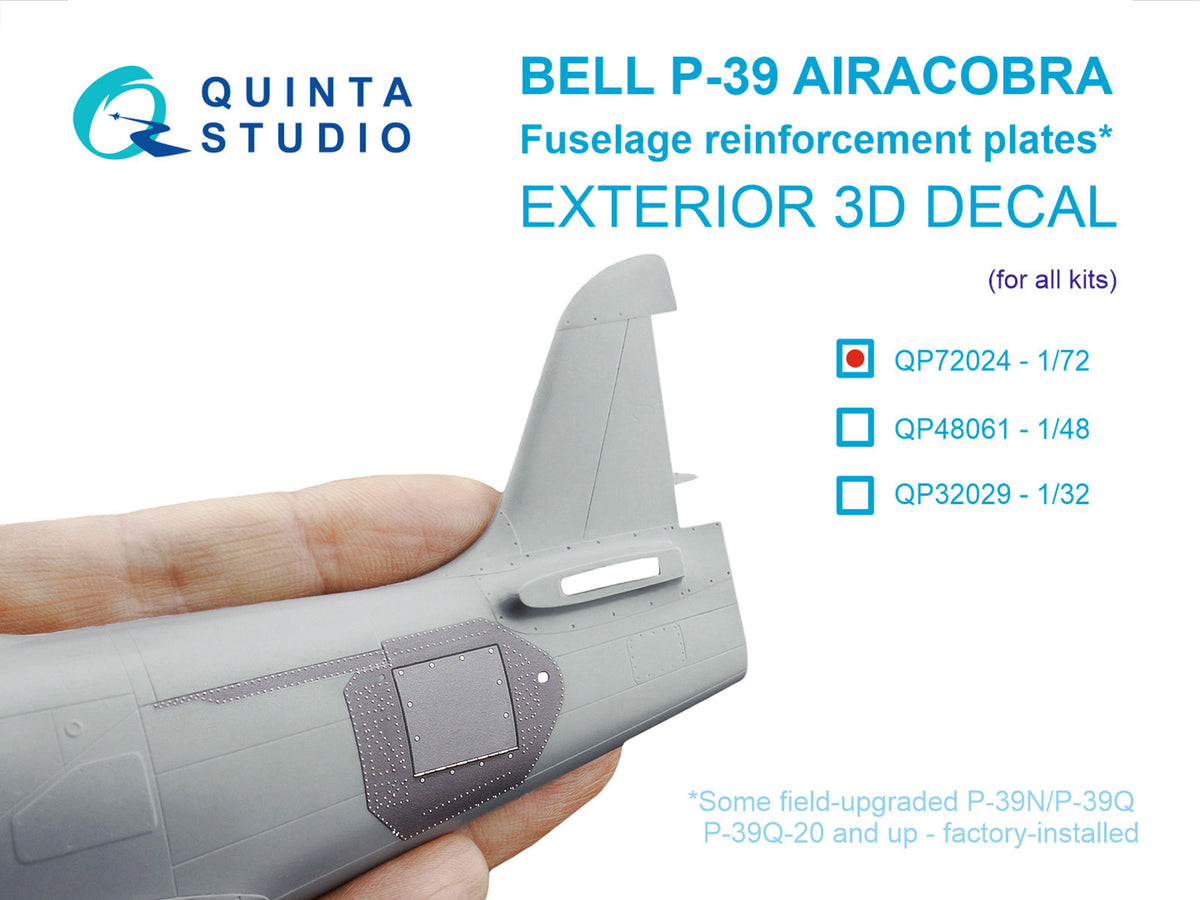 Bell P-39  Airacobra Fuselage reinforcement plates (designed to be used with Arma Hobby kits)  [P-39N/P-39Q-20 and up]
