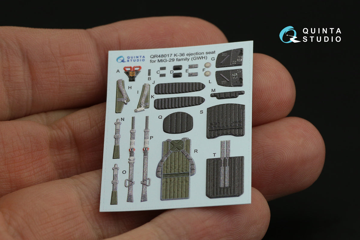 K-36 ejection seat for Mikoyan MiG-29 family (designed to be used with Great Wall Hobby kits)