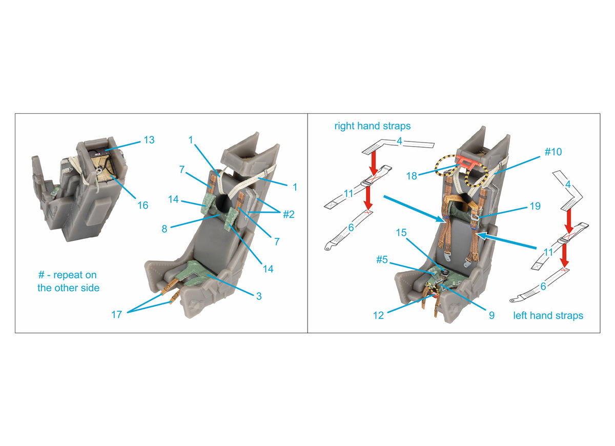 MB Mk 6 ejection seat details for the Blackburn Buccaneer [S.2B S.2C/D] (designed to be used with Airfix kits) , x 2 pcs