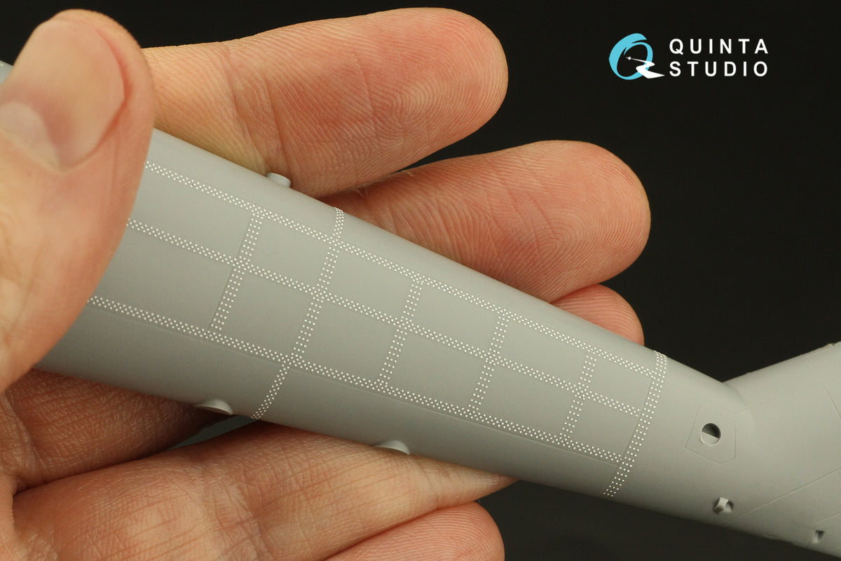 Triple riveting rows (rivet size 0.15 mm, gap 0.6 mm, suits 1/48 scale), White color, total length 4.4 m/14 ft