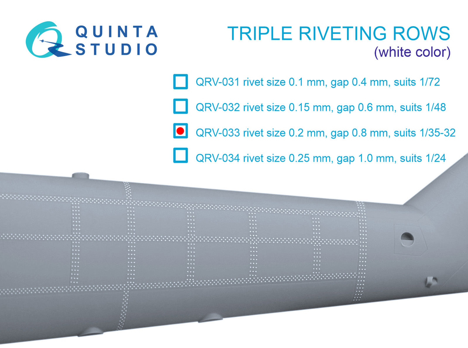 Quinta Studio Triple riveting rows - QRV-033 - Aircraft Kits