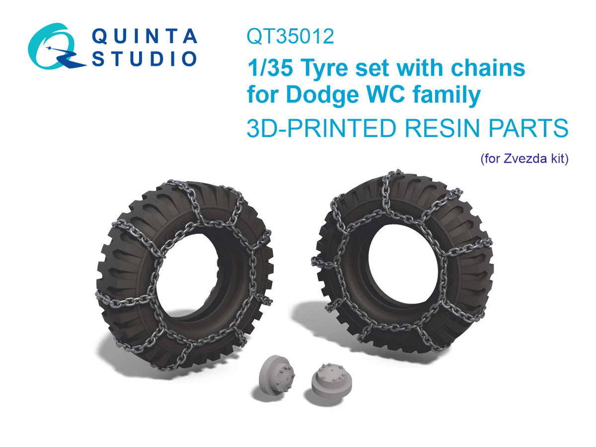 Dodge WC-54 Family tyre set with chains (designed to be used with Zvezda kits)