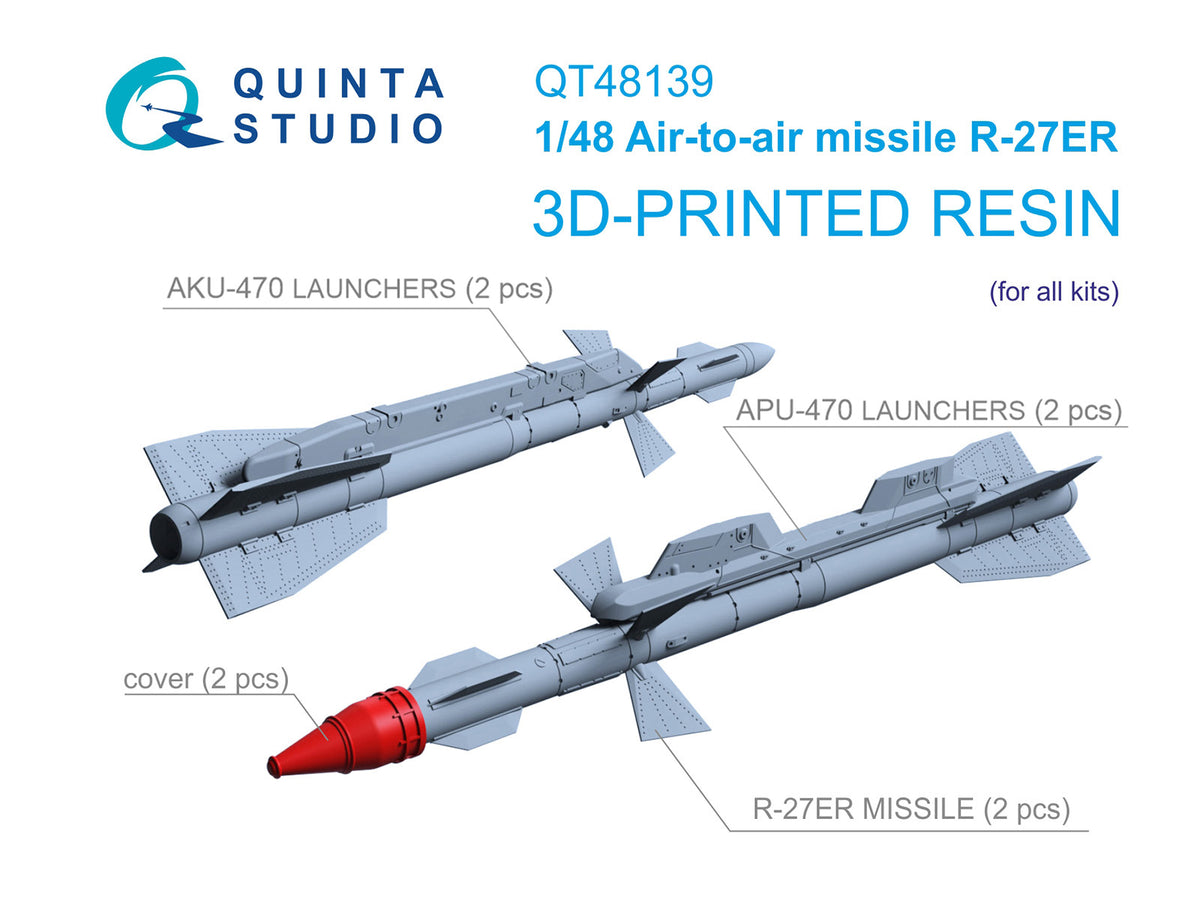 R-27ER Air-to-Air Missiles with Launchers, 2 pcs (for all kits) (This will not be kept in stock but can be added to our next order if you place it on Backorder. (on Backorder please not on a Wish list)