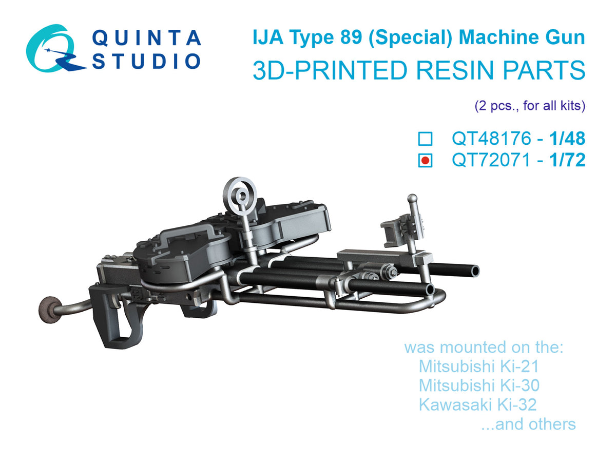 Japanese Type 89 (Special), WWII IJA Twin Machine Gun Mount, 2 pcs (for all kits) as used in Mitsubishi Ki-21 and Ki-30. Kawasaki Ki-32.