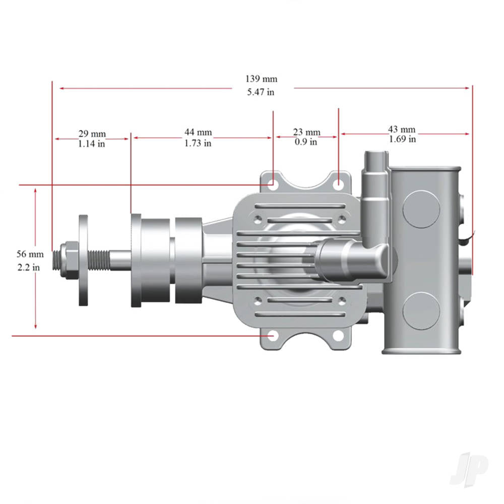 Stinger Engines 10cc Petrol 2-Stroke Single Cylinder Rear Exhaust Stinger Engine RCGF10RE 4