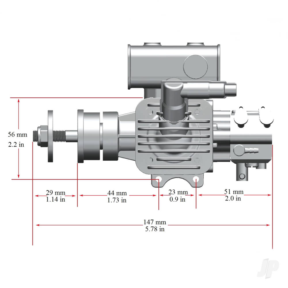 Stinger Engines 10cc Petrol 2-Stroke Single Cylinder Side Exhaust Stinger Engine RCGF10SE 3