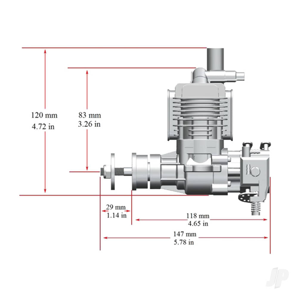 Stinger Engines 10cc Petrol 2-Stroke Single Cylinder Side Exhaust Stinger Engine RCGF10SE 4