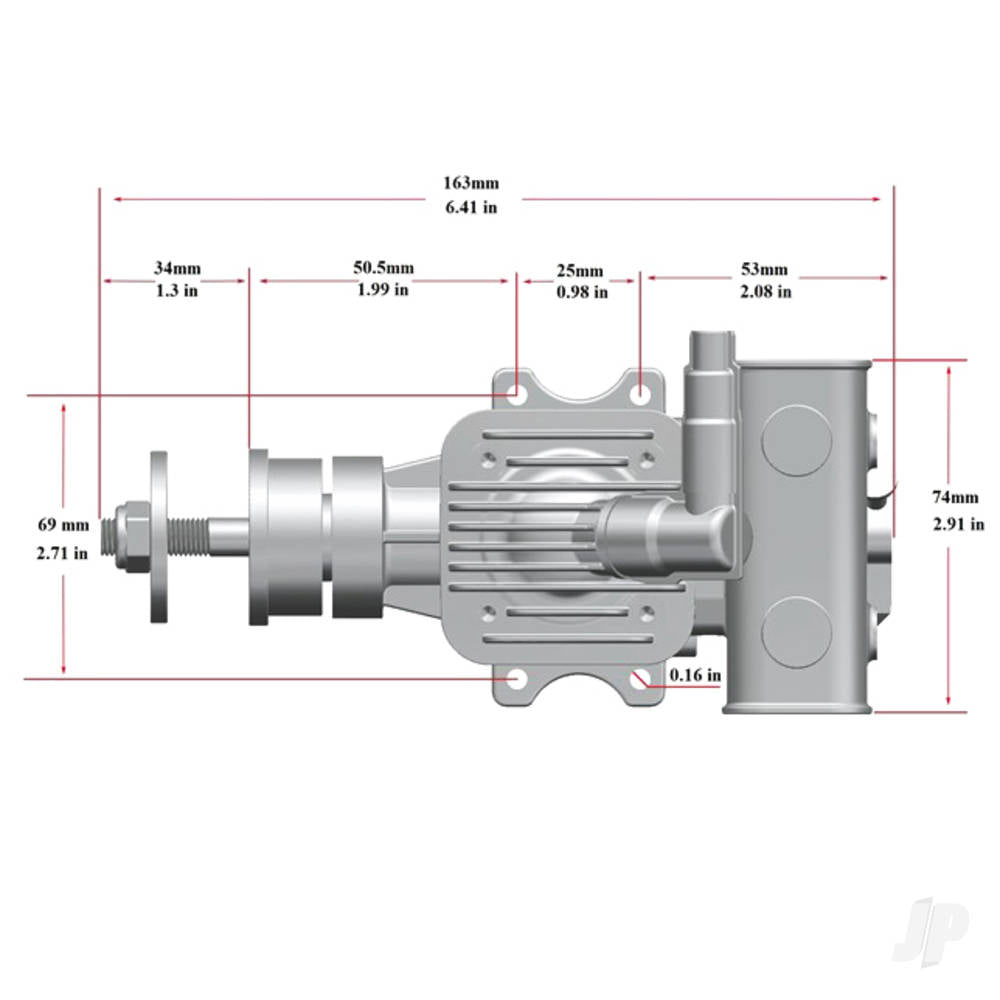 Stinger Engines 15cc Petrol 2-Stroke Single Cylinder Rear Exhaust Stinger Engine RCGF15RE 3