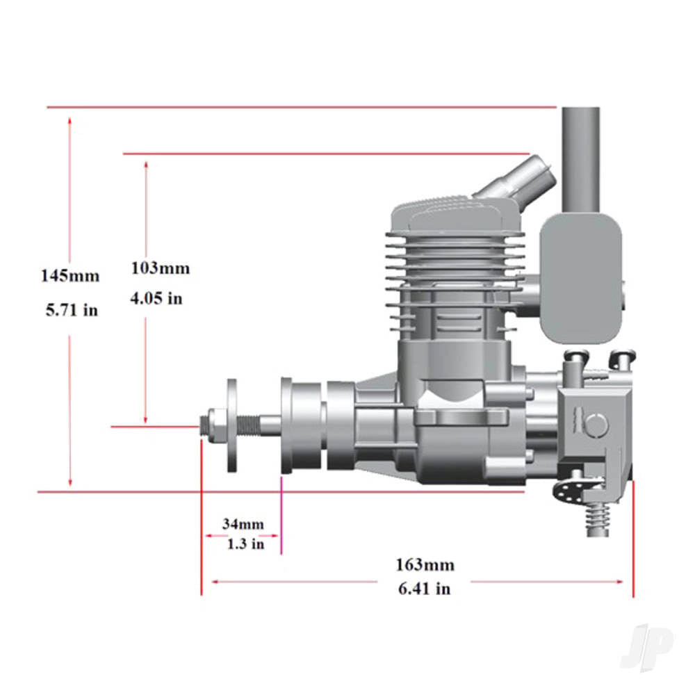 Stinger Engines 15cc Petrol 2-Stroke Single Cylinder Rear Exhaust Stinger Engine RCGF15RE 4