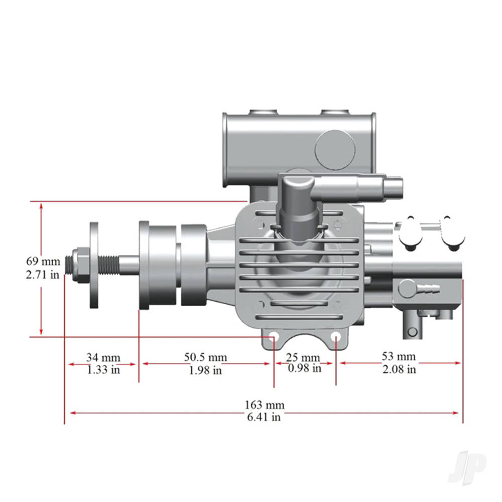 Stinger Engines 15cc Petrol 2-Stroke Single Cylinder Side Exhaust Stinger Engine RCGF15SE 3