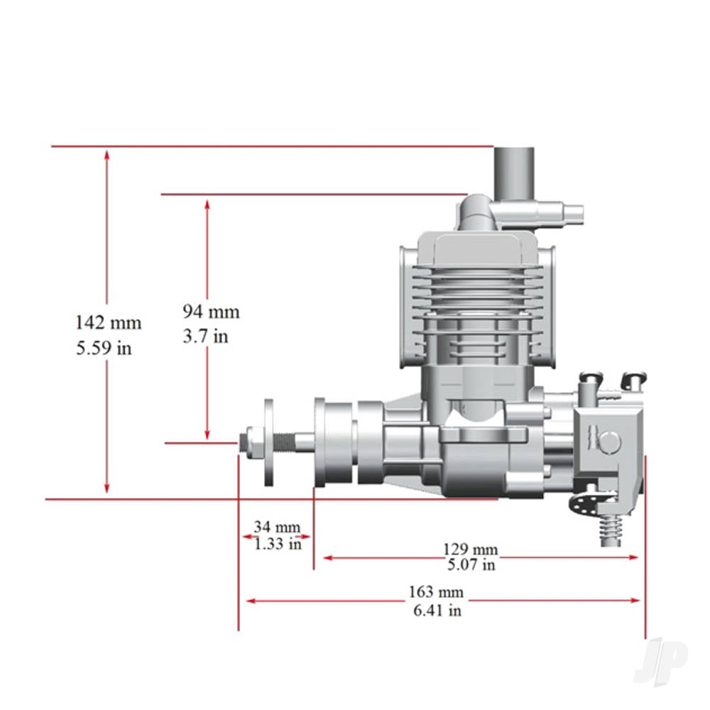 Stinger Engines 15cc Petrol 2-Stroke Single Cylinder Side Exhaust Stinger Engine RCGF15SE 4