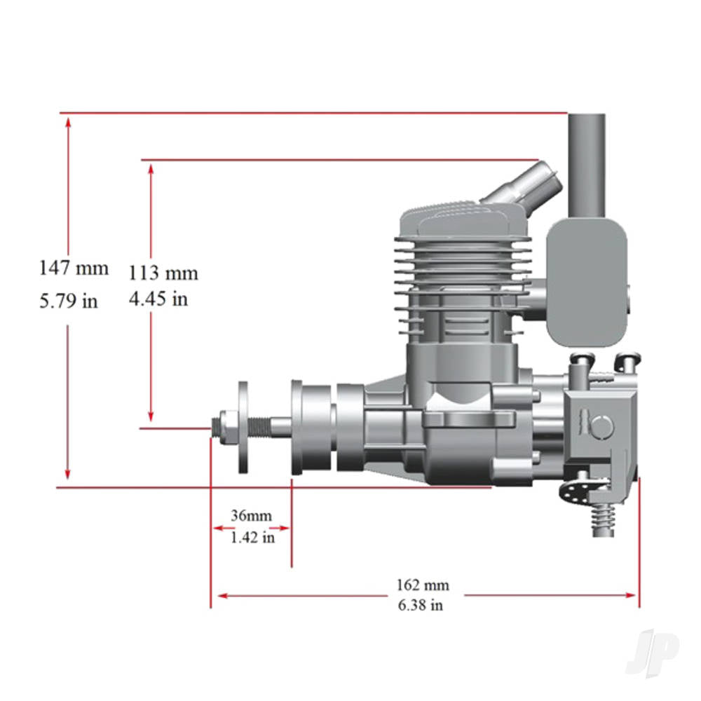 Stinger Engines 20cc Petrol 2-Stroke Single Cylinder Rear Exhaust Stinger Engine RCGF20RE 4