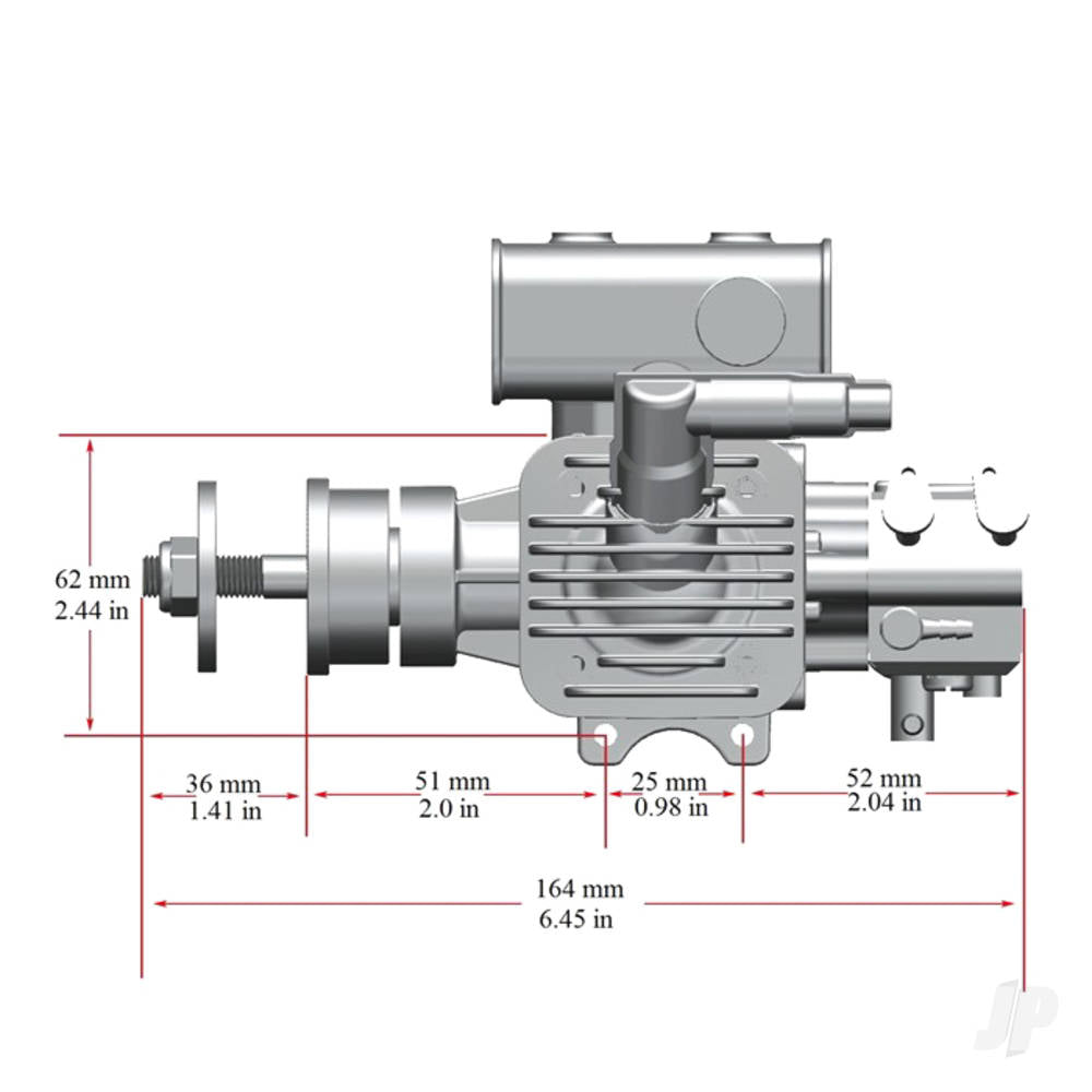 Stinger Engines 20cc Petrol 2-Stroke Single Cylinder Side Exhaust Stinger Engine RCGF20SE 3