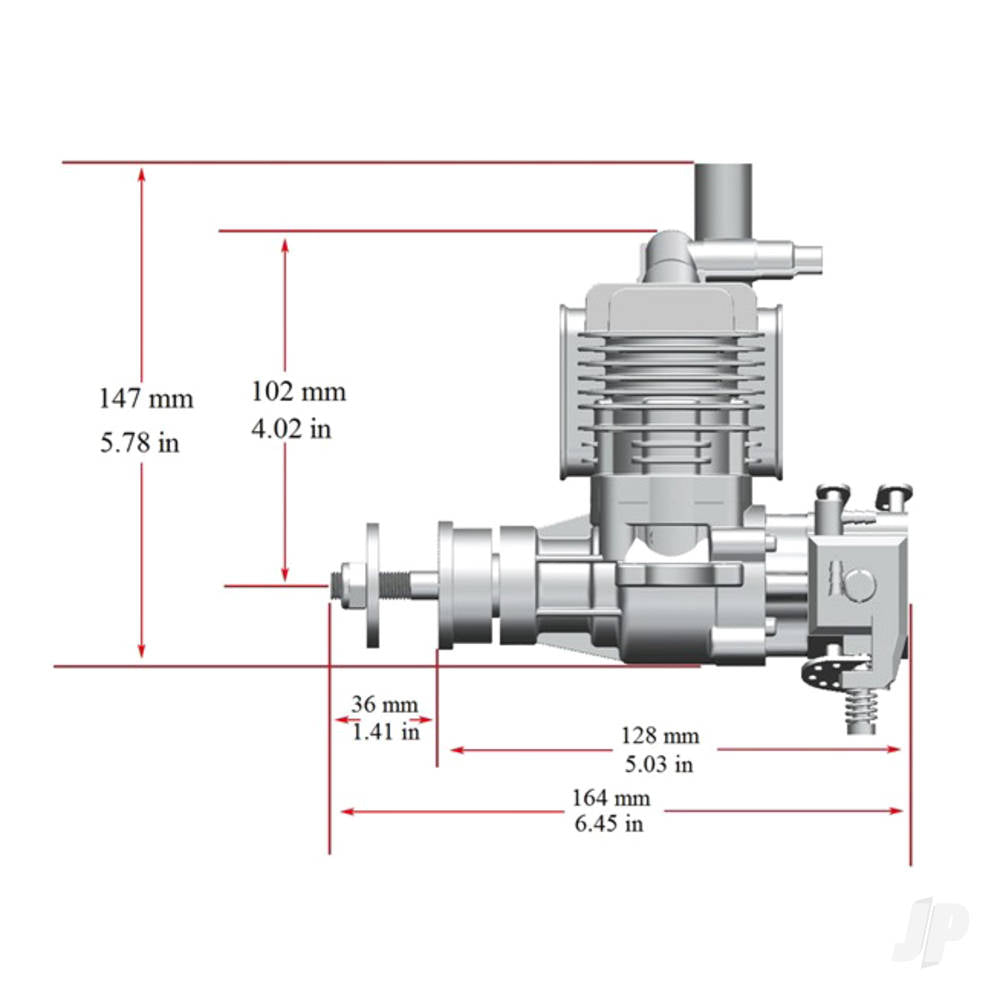 Stinger Engines 20cc Petrol 2-Stroke Single Cylinder Side Exhaust Stinger Engine RCGF20SE 4