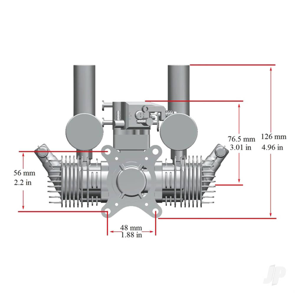 Stinger Engines 20cc Petrol 2-Stroke Twin Cylinder Stinger Engine RCGF20T 4