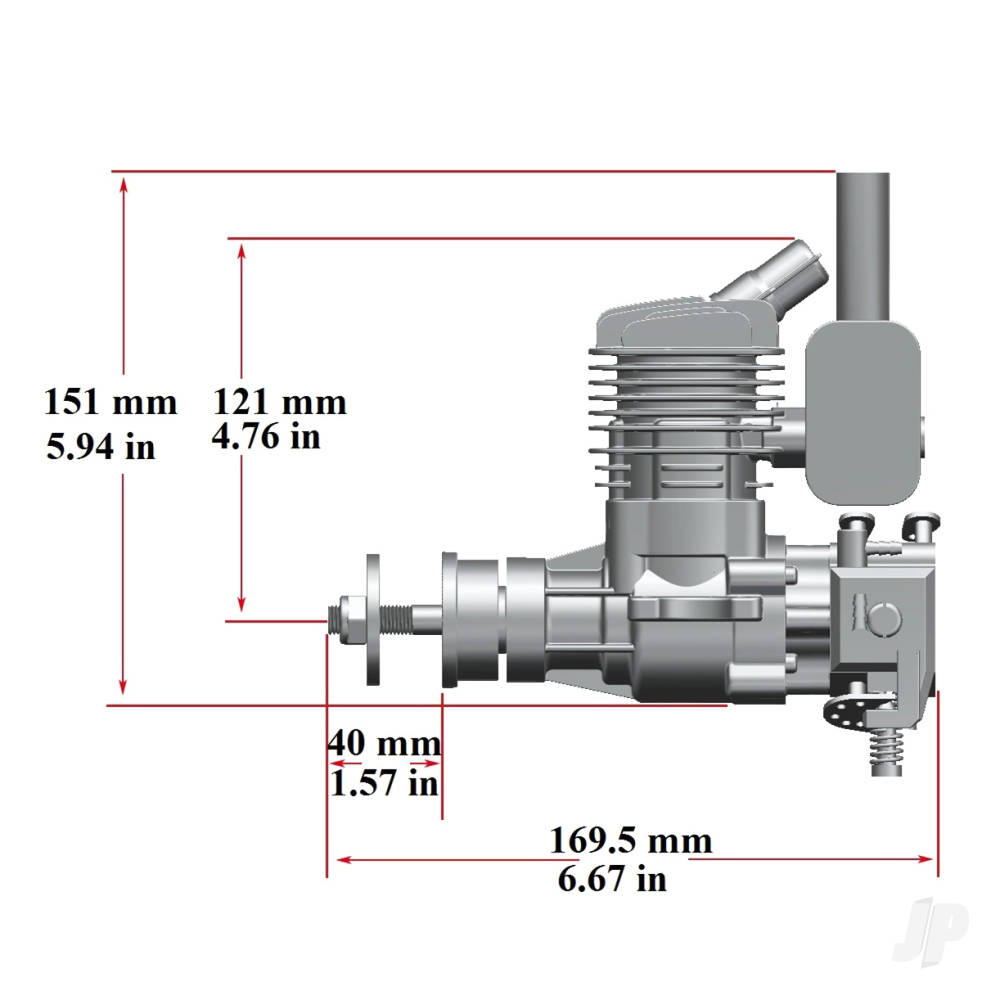 Stinger Engines 26cc Petrol 2-Stroke Single Cylinder Rear Exhaust Stinger Engine RCGF26RE 4