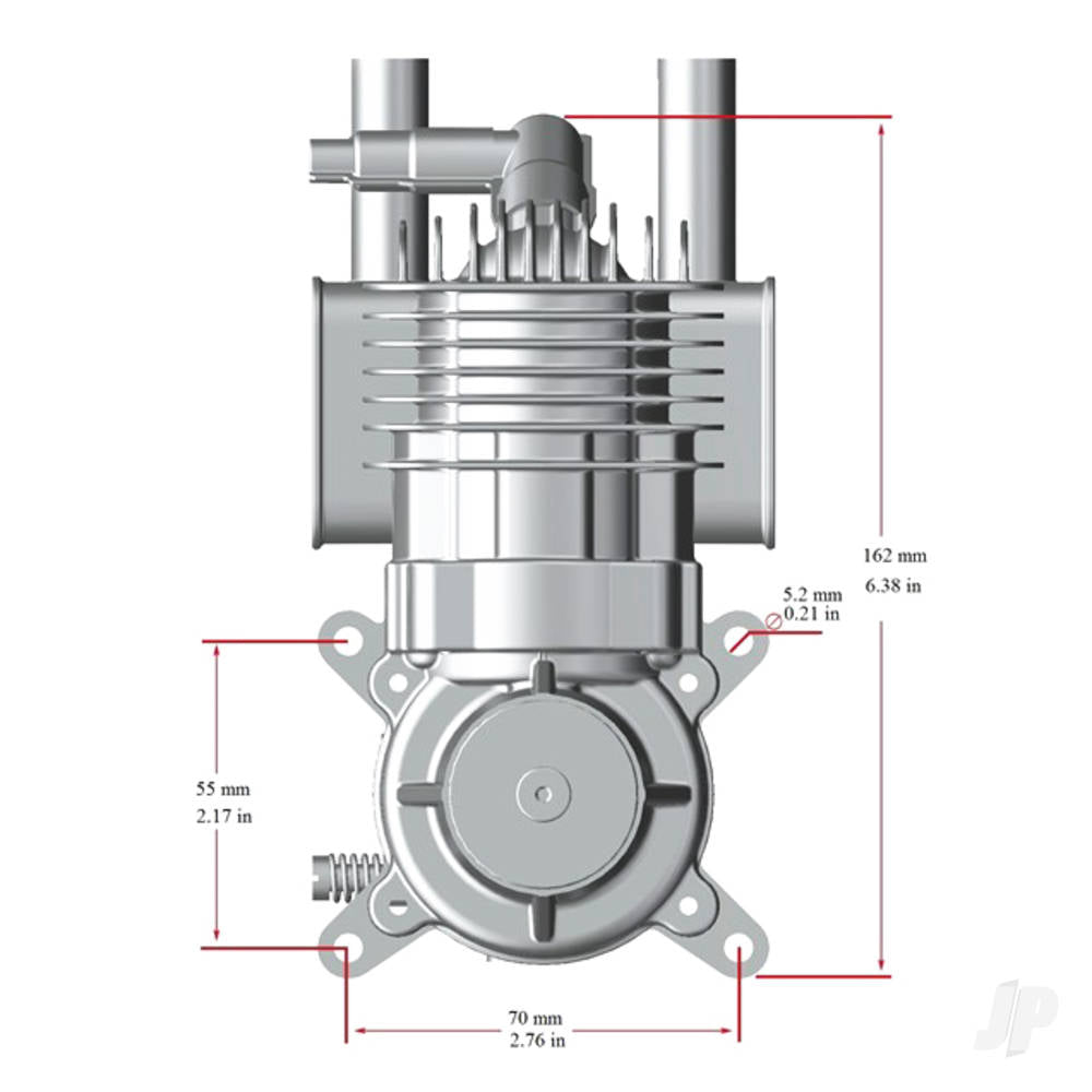 Stinger Engines 35cc Petrol 2-Stroke Single Cylinder Rear Exhaust Engine RCGF35RE 4