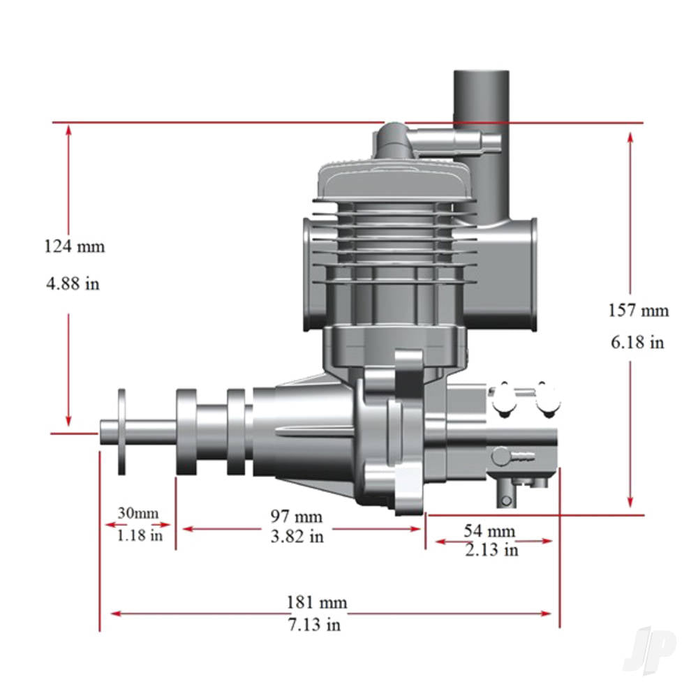 Stinger Engines 35cc Petrol 2-Stroke Single Cylinder Side Exhaust Engine RCGF35SE 4